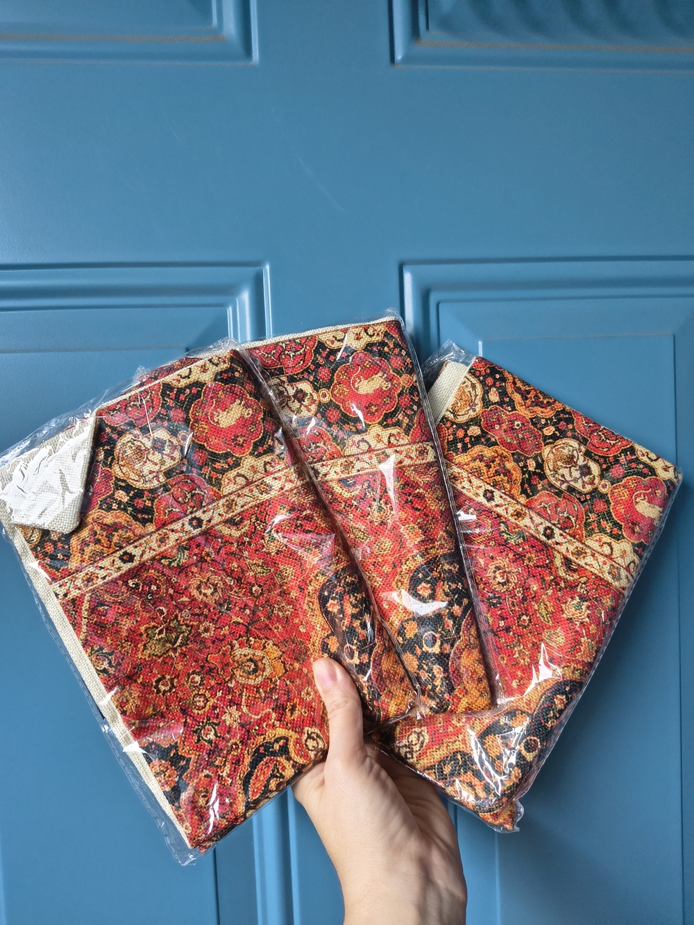 Paisley Red and Orange Table Plate Mats- Unbranded